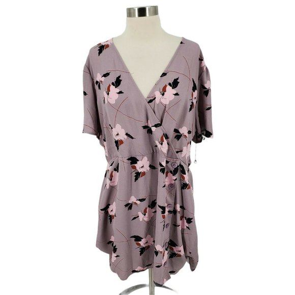 Leith Purple Quail Cherry Side Button Mini Dress - Picture 3 of 9